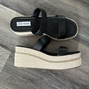 Steve Madden Merrcer Platform Slide Sandal New